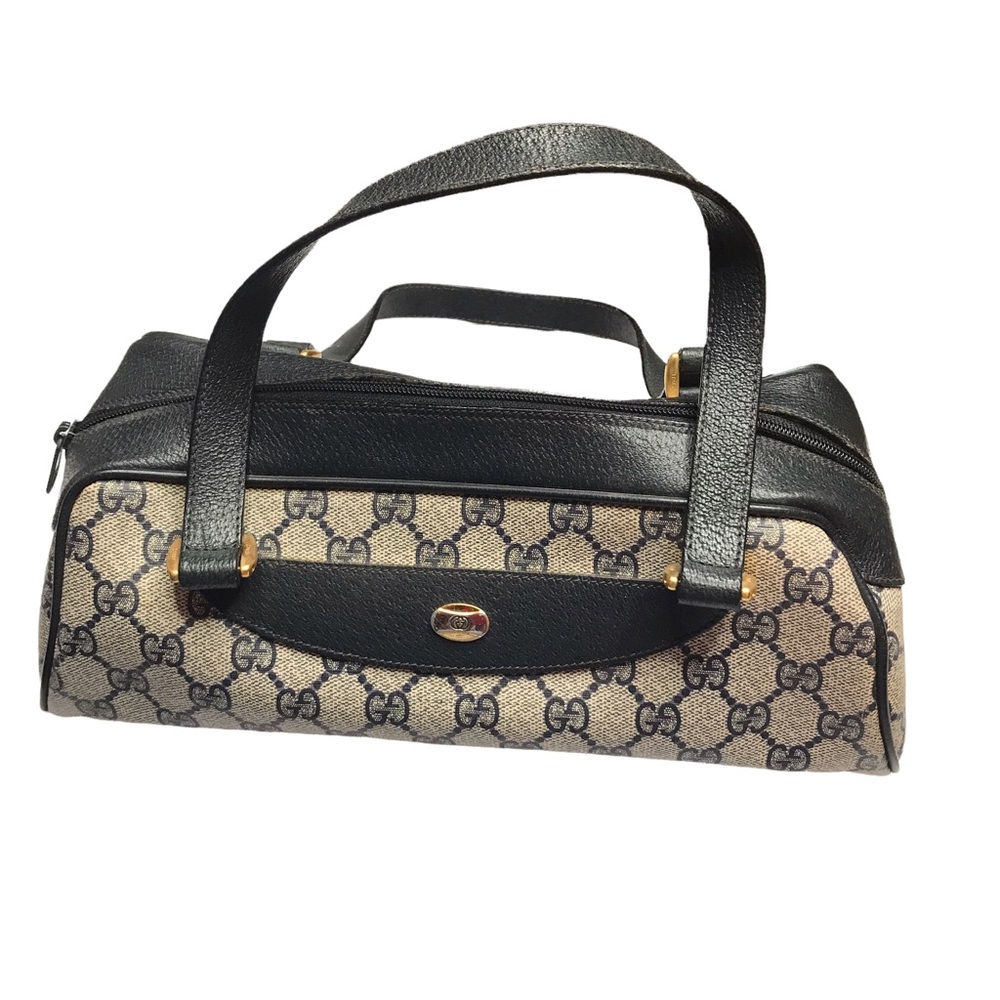 80s Vintage Gucci GG Web Barrel Papillion Handbag.